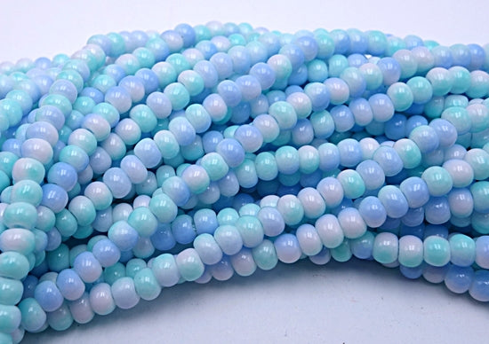 170 x 3mm Dreamlike Light Baby-Blue and Pale Lavender Glass Beads