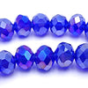 88 Faceted Indigo Diamond-Shape Rondelle Glass Beads - 6mm x 5mm