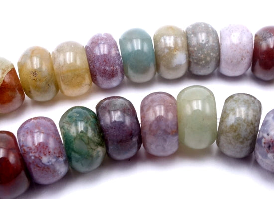 89 Enchanting Indian Agate Rondelle Beads - 8mm x 5mm