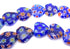 Deep Blue Millefiori Heart Flower Beads - 12mm