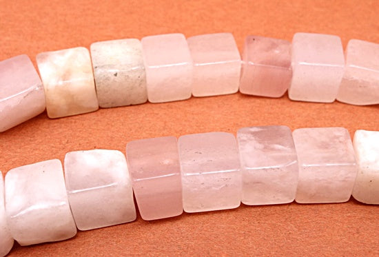 62 Fresh Baby Pink Agate Cube Beads - 6mm