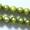 Lush Olive-Green Pearl String - 9mm