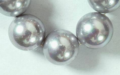 Dramatic Huge Shiny 14mm Silver Shell Beads