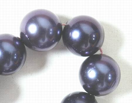 Large 12mm Purple-Blue Shell Beads