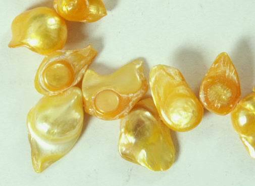 Bright Gold Blister Pearl Beads