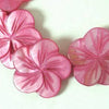 7 Carved Pink South China Sea Shell Flower Beads