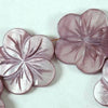 7 Large Carved Lilac China Sea Shell Flower Beads