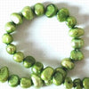 Pea Green Chinese 6mm Biwa Pearl String