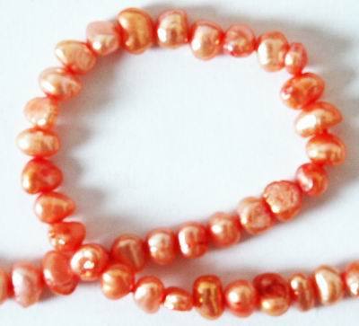 Full-Moon Orange Chinese Biwa Pearls