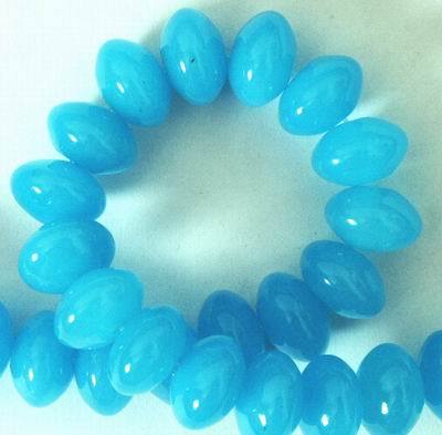 Lavish Blue Jade 10mm Rondelle Beads