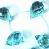 Aqua Blue Fac Teardrop Quartz Glass Beads