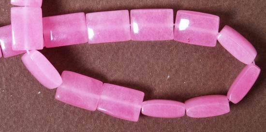 Hot Pink Jade Brick Bead String