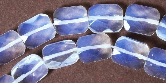Striking Opalite Moonstone Faceted Rectangle Beads - With Romantic Blue Shimmer