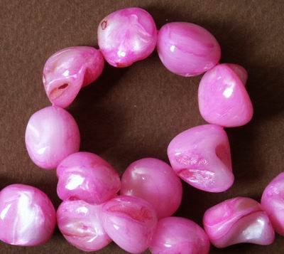 Baby Pink Mother-of-Pearl Nugget Beads