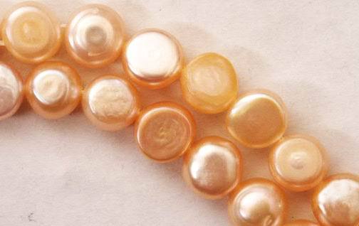Sensuous Peach Button Pearls