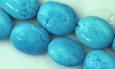 Gorgeous Turquoise Oval Chunk Beads - Heavy!