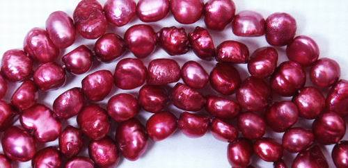 Beautiful 6mm Wine Red Biwa Pearls