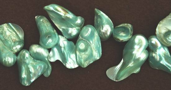 Wild-Shape Aqua Green Blister Pearl Beads