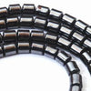 Icy Black Hematite Tube Beads