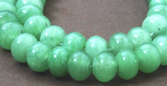Large Apple-Green Jade Rondelle Beads