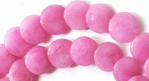 Large Seductive Pink Jade Coin Beads