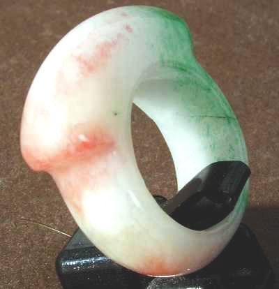 Chunky White, Pink & Green Agate Ring