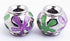 Vibrant Purple & Green Flower Metal Charm Bead