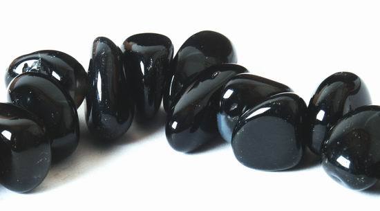 Chunky Black Agate  Nugget Beads