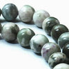 38 Beautiful Lotus Green Jasper Beads - Large 10mm