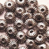 100 Corrugated Saucer Silver Bead Spacers