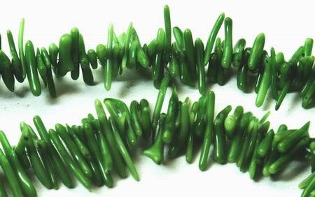 Unusual Forest Green Coral Root Beads