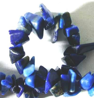 Natural Royal Blue Lapis 8mm Chip Beads - Long String