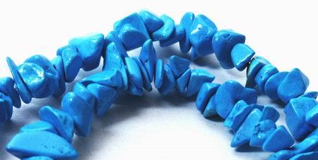 Blue Turquoise Chip Beads -  Long 32" String