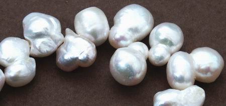 Lustrous White 10mm Baroque Pearls