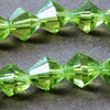 Beautiful Faceted Green Glass Bicone Bead String