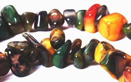 Yellow & Green Agate Nugget Beads - Unusual!