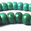 Large Green Turquoise Matrix Rondelle Beads