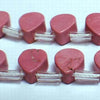 36 Seductive Pink Turquoise Flat Briolette 10mm Beads - Unusual
