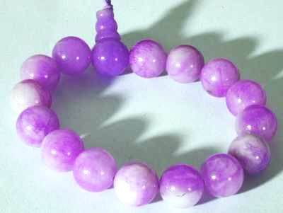 Beautiful 12mm Lavender Jade Bead Bracelet