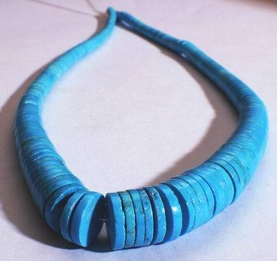 Blue Turquoise Disc Beads - Graduated 8mm to 4mm