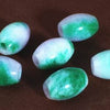 14 Lavender & Green Jade Barrel Beads