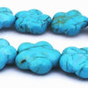 14 Blue Turquoise Spider Vein Flower Beads