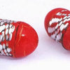 Large Red Antique Barrel Acrylic Beads - Unusual!
