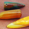 Horn-shape Yellow & Green Agate Beads