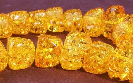 35 Large Amber Chunk Beads