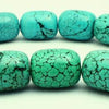 Monstrous Blue Turquoise Spiderweb Barrel Beads - Heavy 16mm!