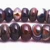 80 Silky Black  Agate Rondelle Beads