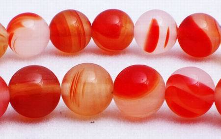 Luscious Red Agate Bead String - 8mm