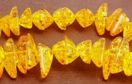 Snaffy Yellow Triangle Amber Beads