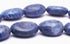 Denim Blue Sponge Coral Flat  Oval Beads - Large 18mm